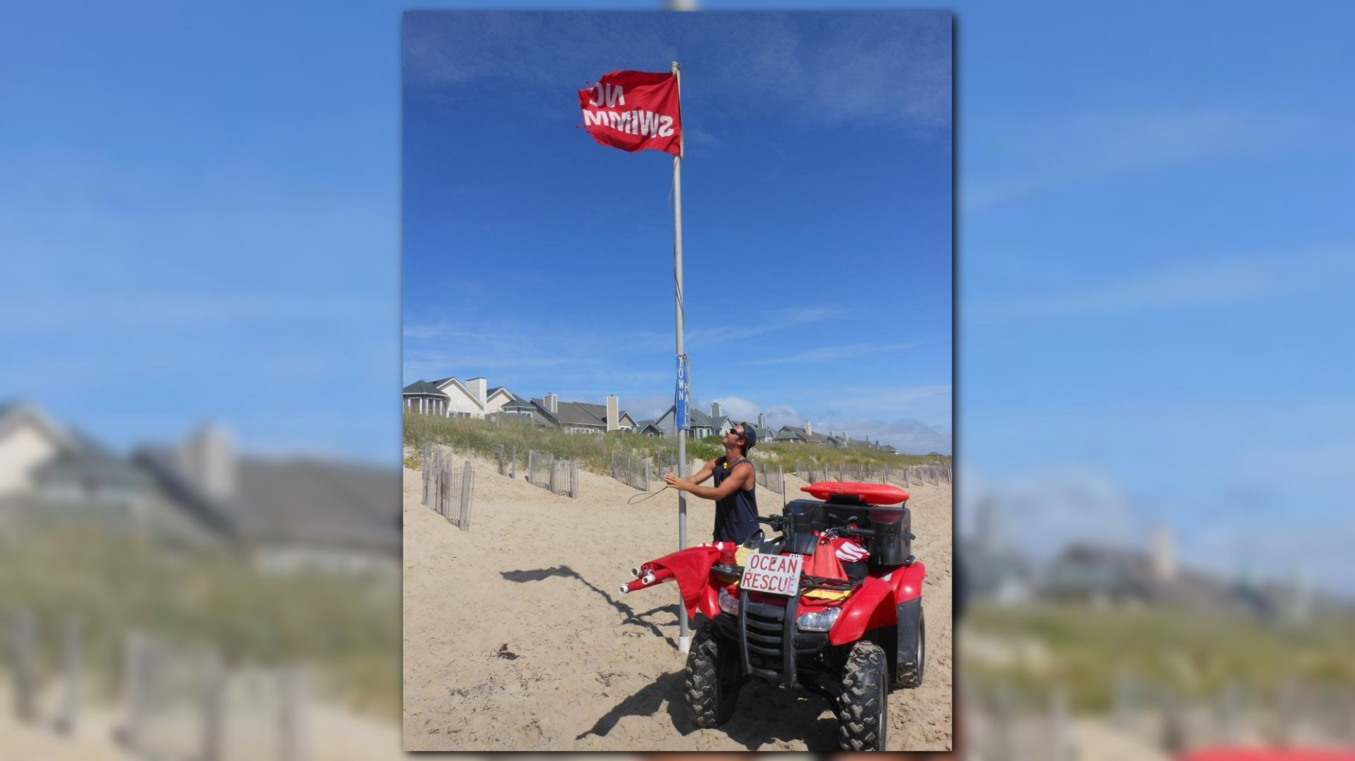 Red flags flying at Nags Head beach